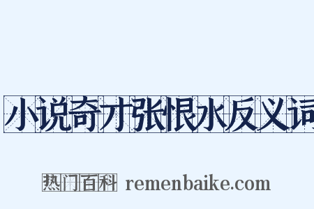 小说奇才张恨水反义词是什么意思的图片